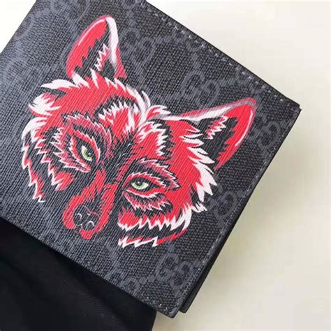 gucci gg supreme wolf wallet|gucci snakeskin wallet.